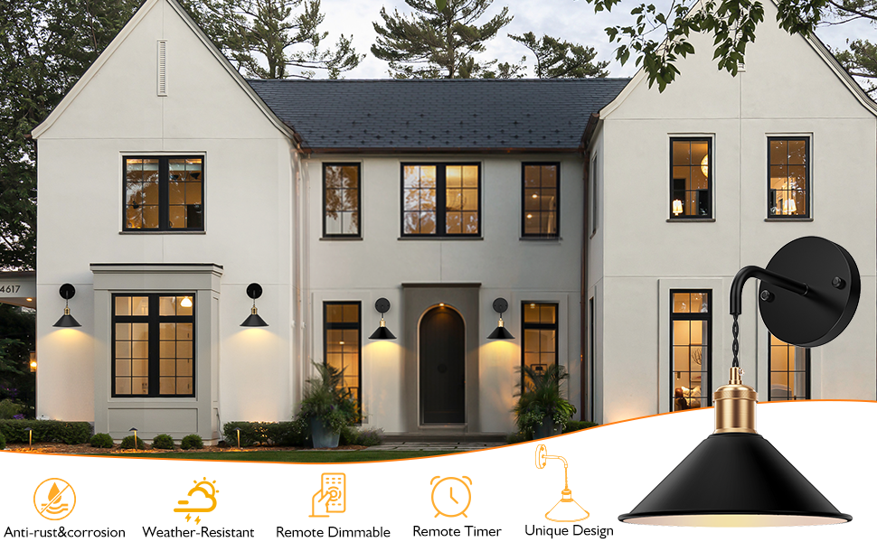 2Pc. Battery-Operated Wall Sconces with Remote