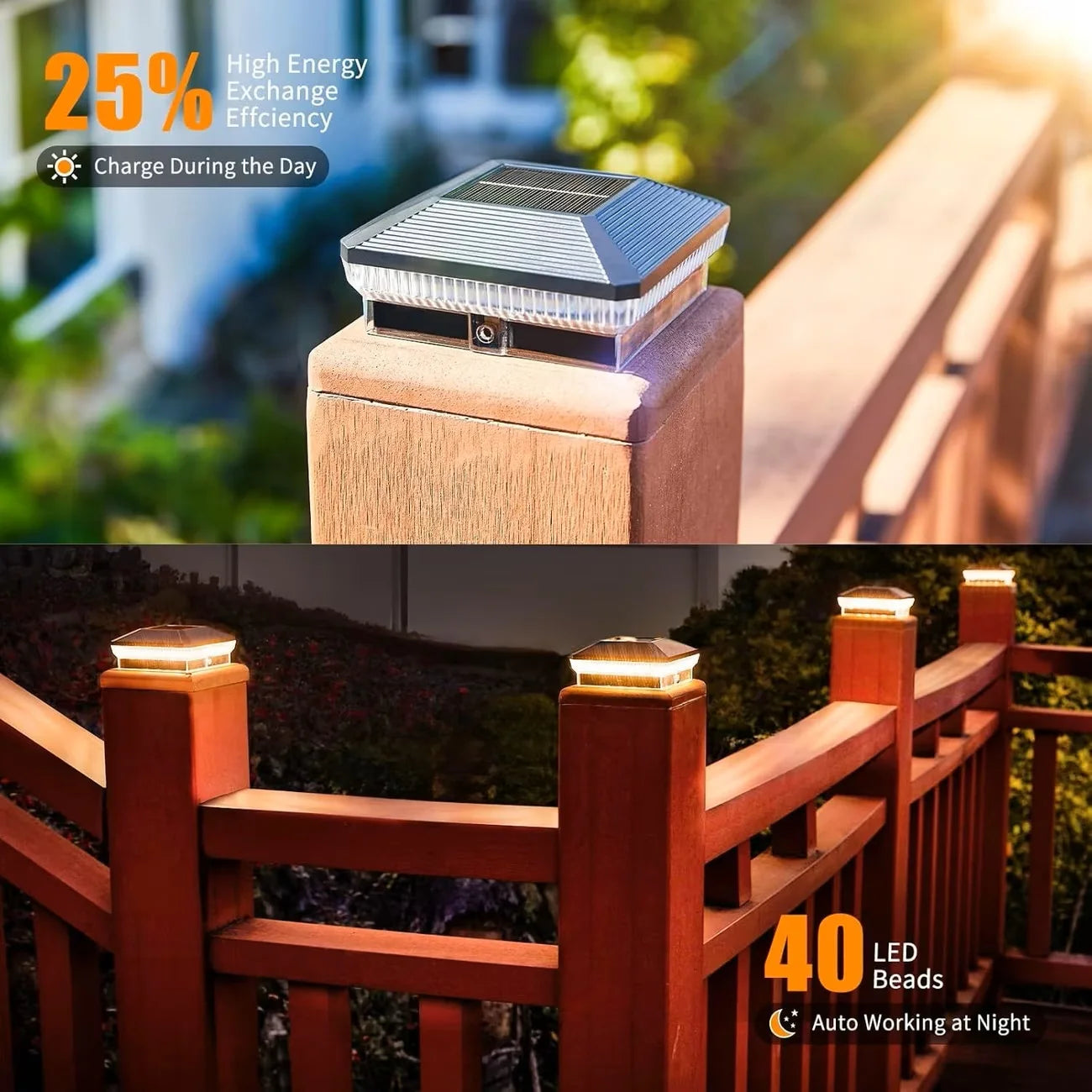Solar Post Lights with 3 Modes 6/12 pk.