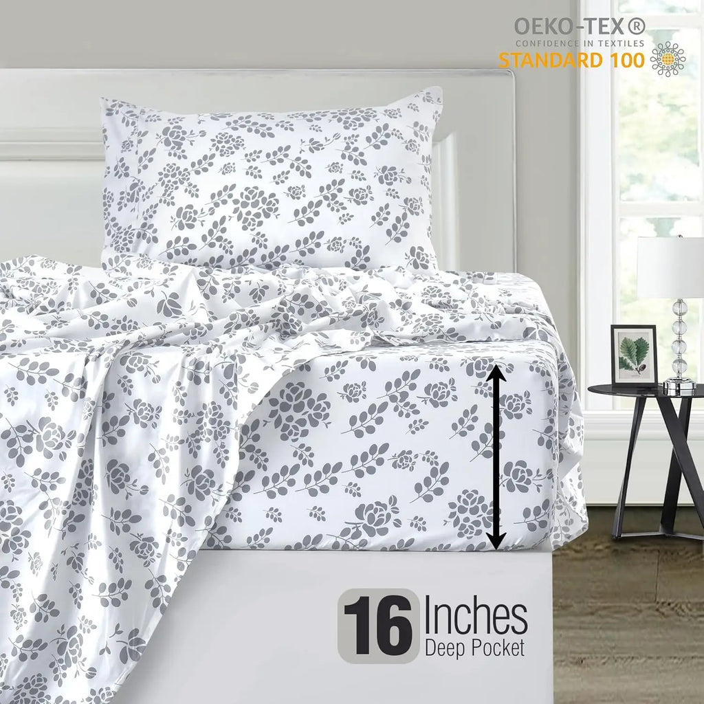Floral Sheet Set - 3 Piece Ultra-Soft Microfiber