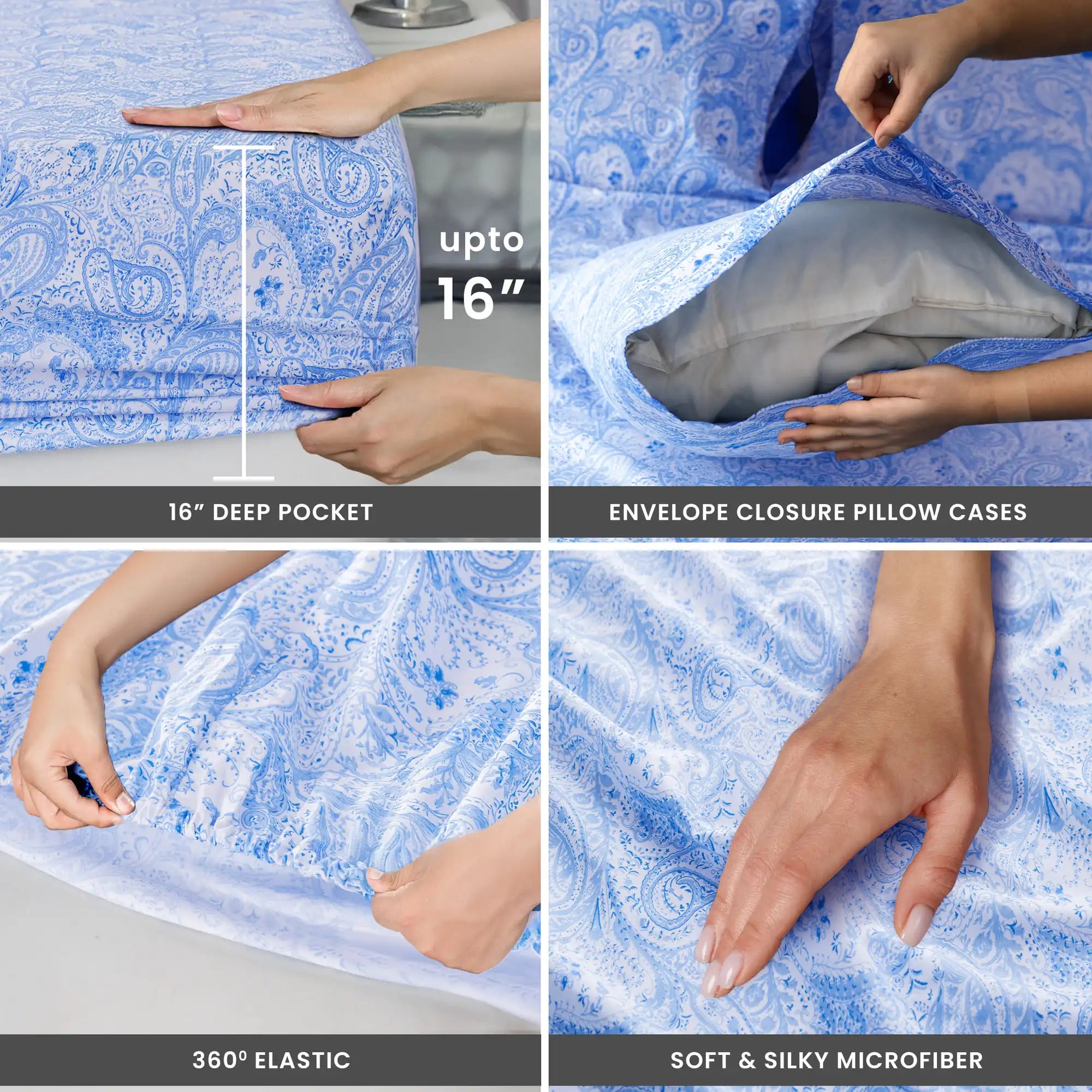 4-Piece Bed Sheet Set – Soft Brushed Microfiber Sheets