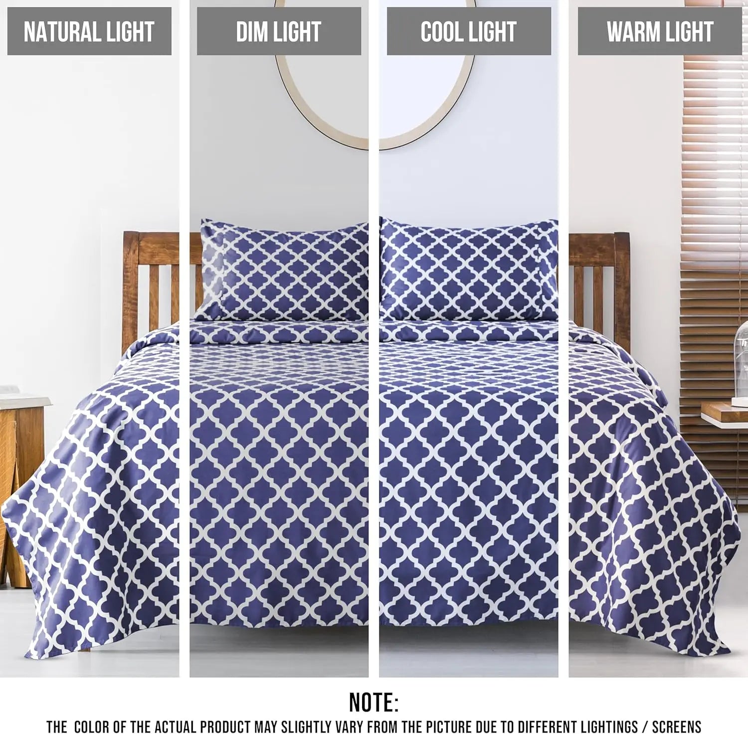 4Pc Quatrefoil Sheet Set – Soft Microfiber, Wrinkle-Free