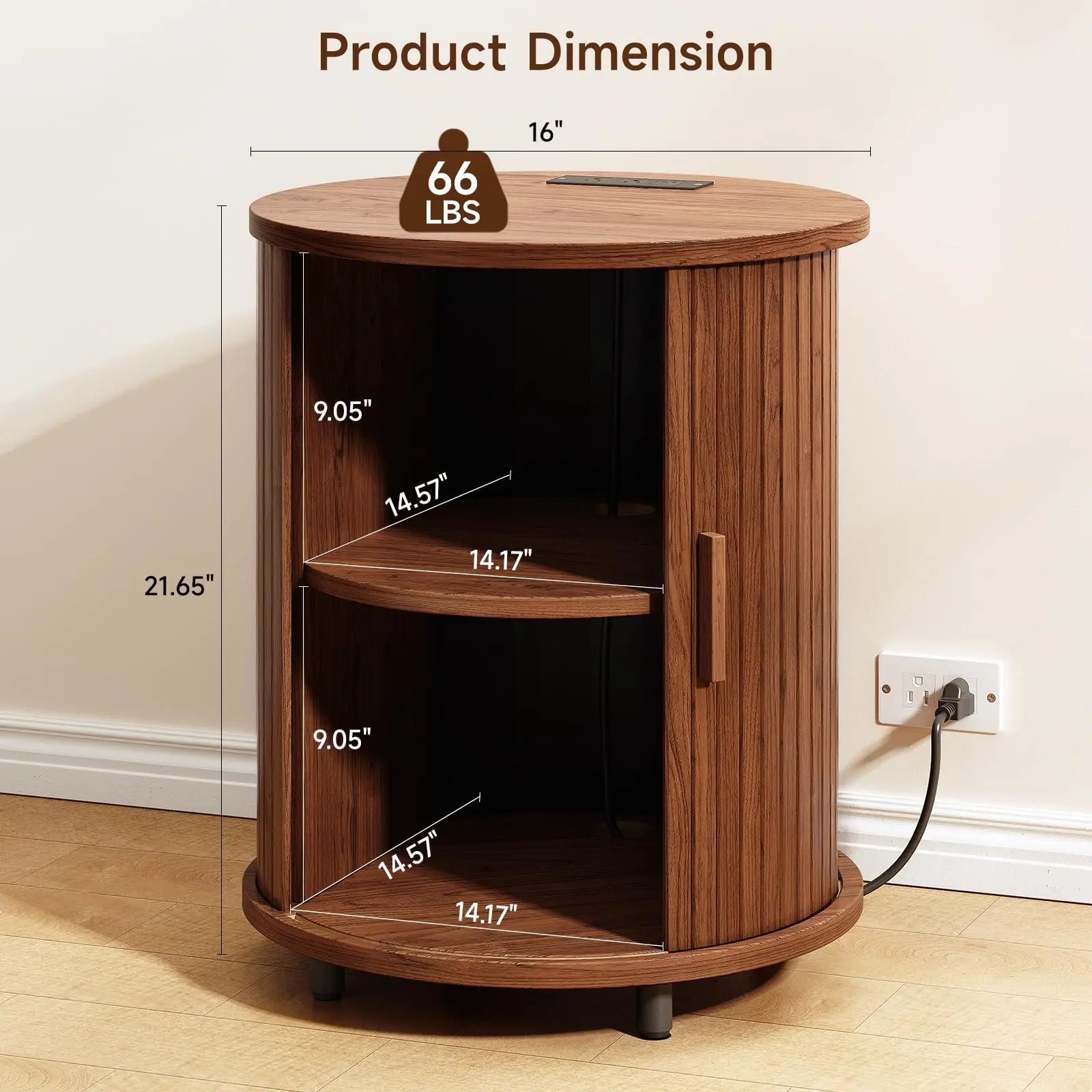Fluted Round End Table, Multiple Colors/styles