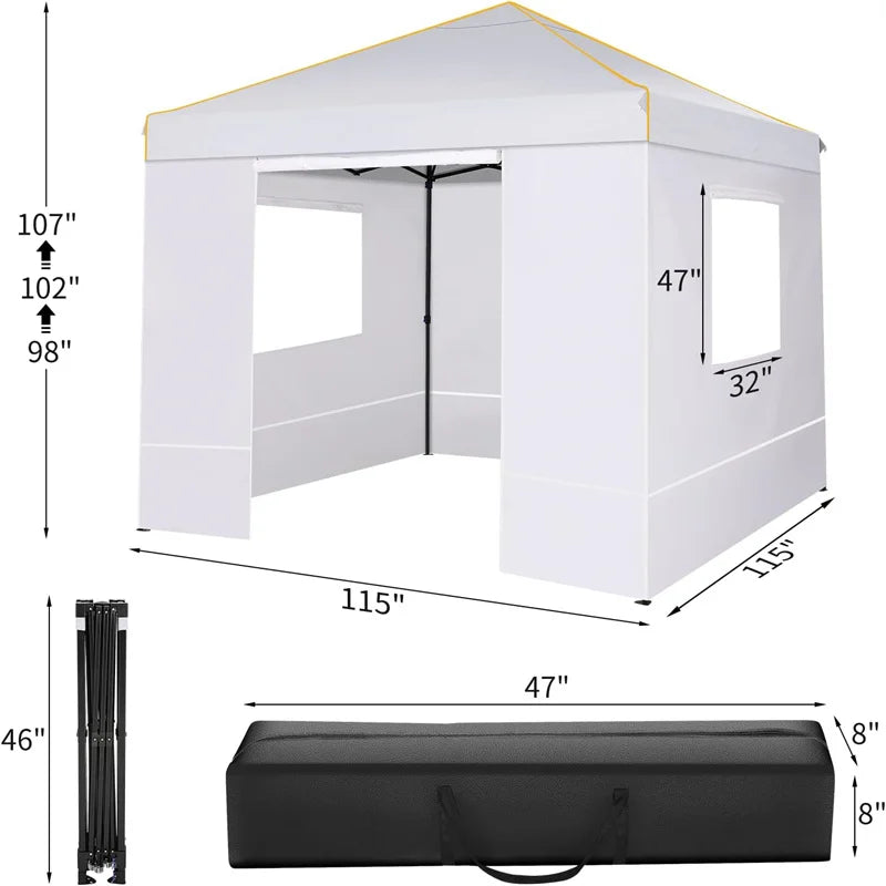10x10FT Pop Up Canopy Sidewalls/Roll-up Ventilated Windows/Mosquito net,