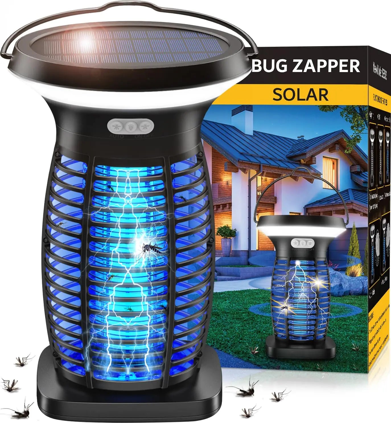 Solar Bug Zapper, Waterproof, Rechargeable, LED