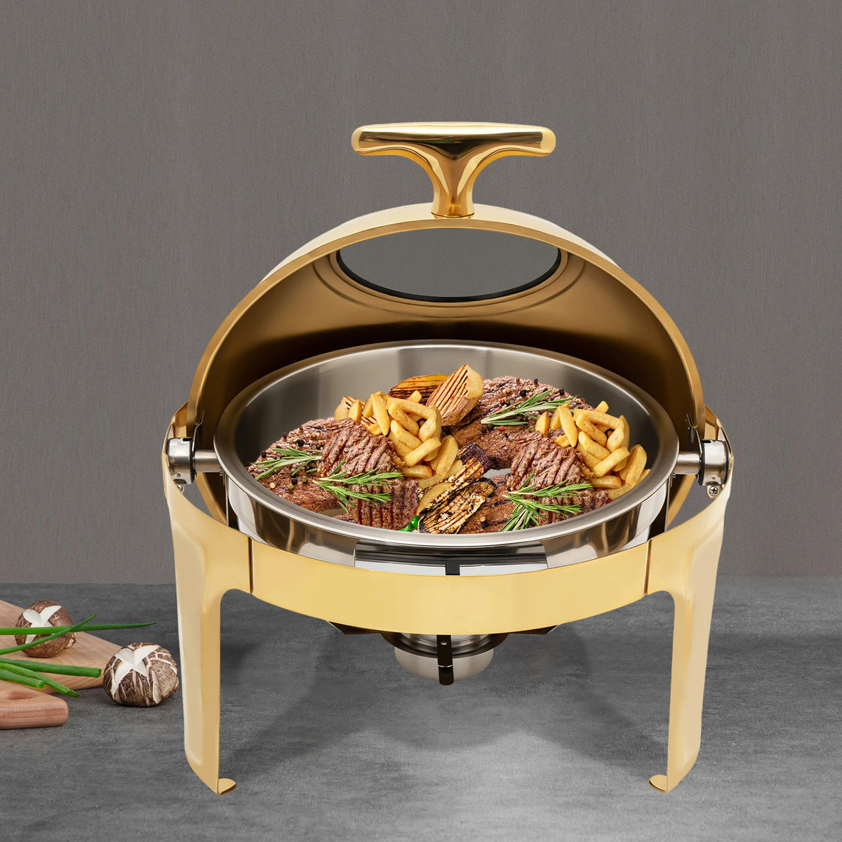 Roll Top Stainless Steel Buffet Warmer