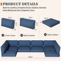 14 Piece Sofa Cushion Set Beige Gray Blue