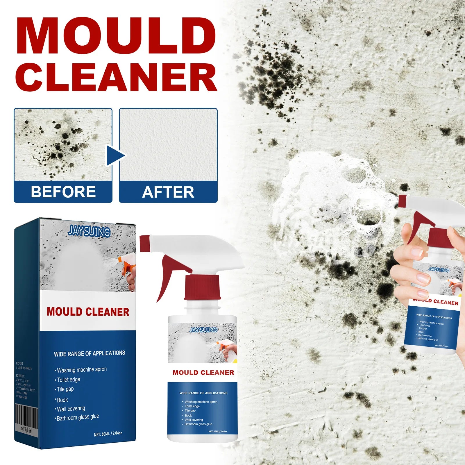 Mold Removal Spray for Tile Toilet Wall Kitchen Mildew Cleaner