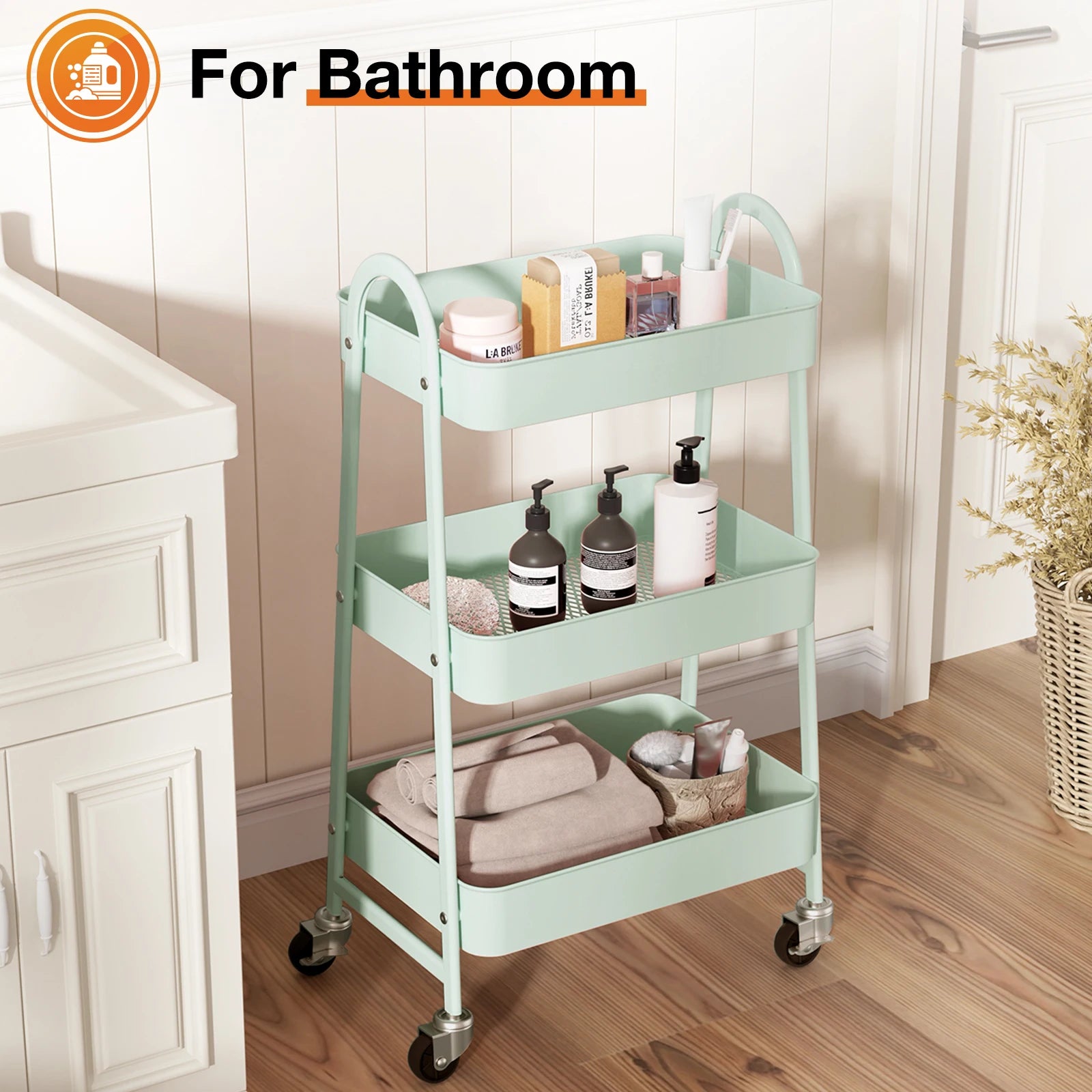 3 Tier Small Rolling Cart