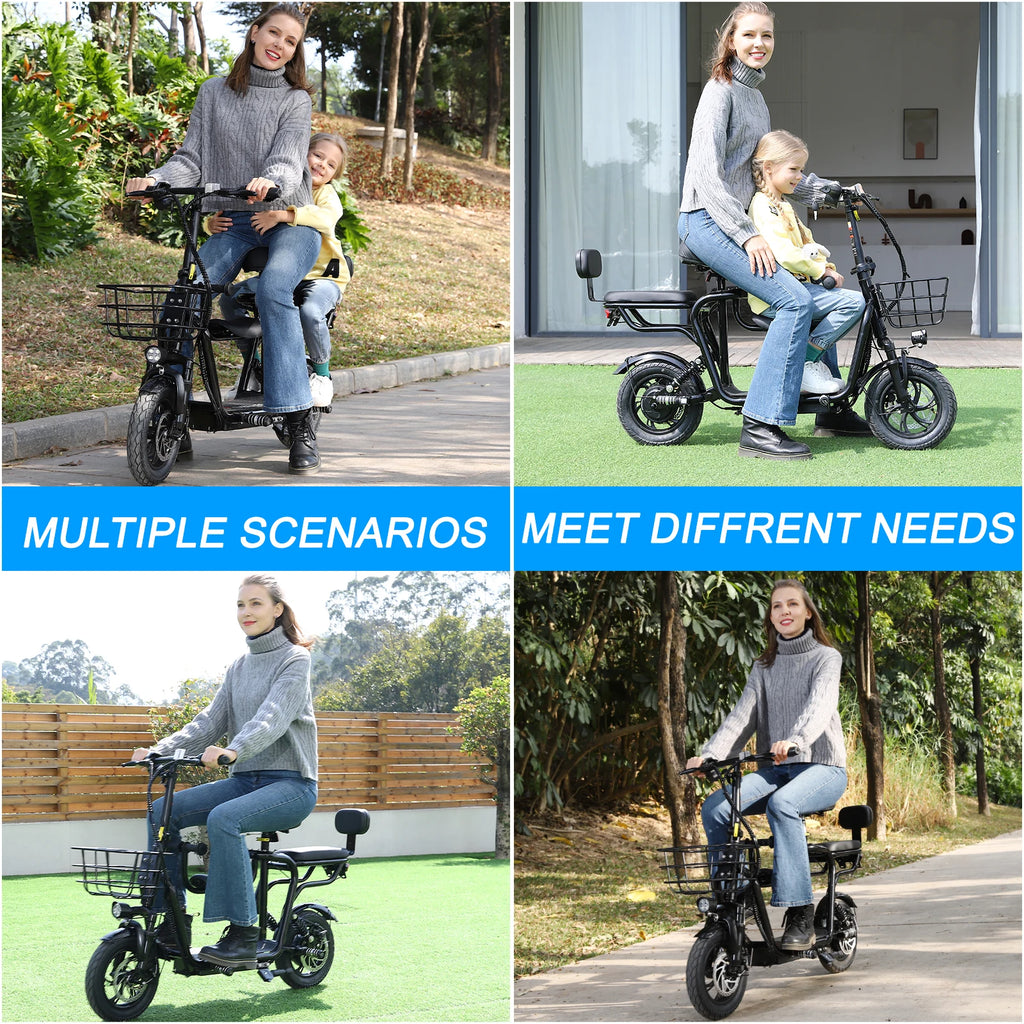 Electric Scooter with Adjustable Seat