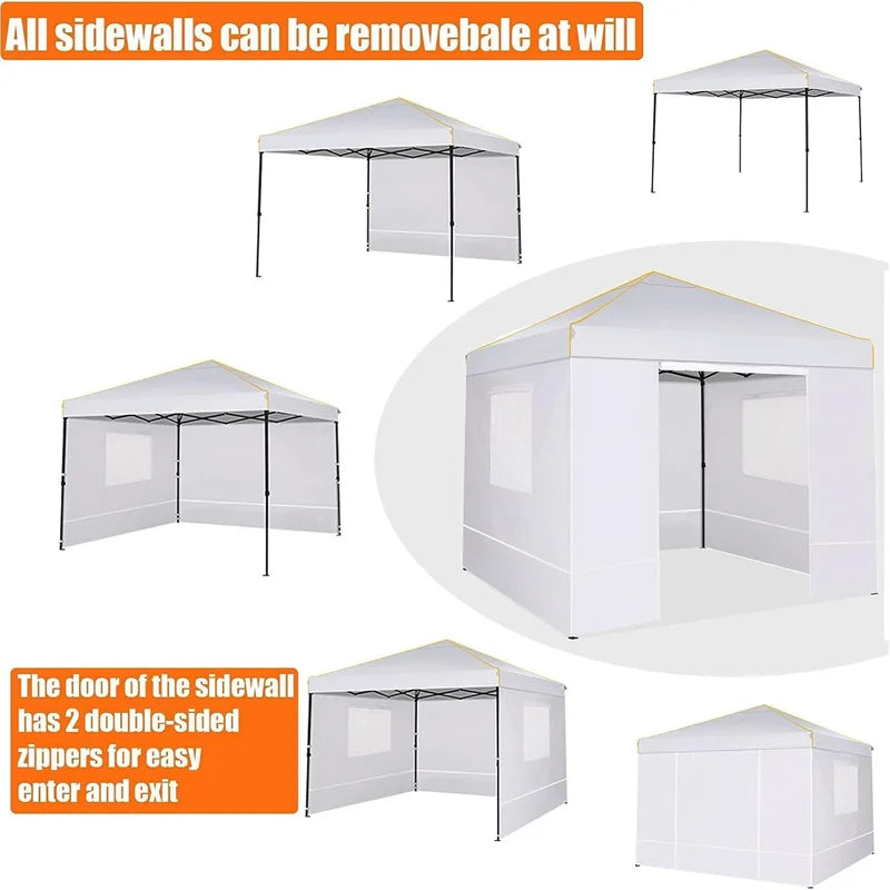 10x10FT Pop Up Canopy Sidewalls/Roll-up Ventilated Windows/Mosquito net,