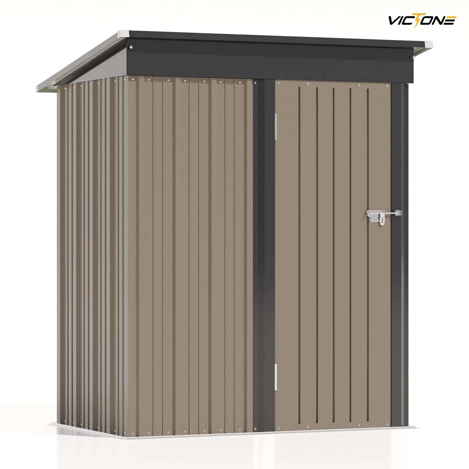5x3 FT Outdoor Storage Shed, Sloping Roof and Lockable Door