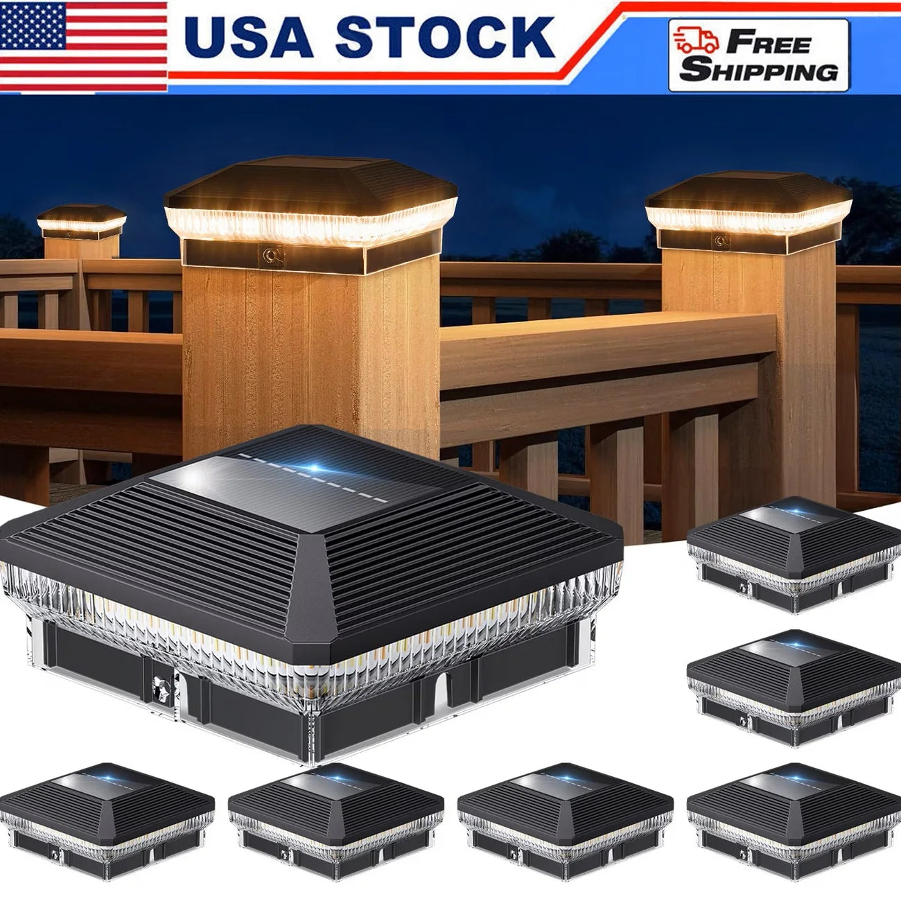 Solar Post Lights with 3 Modes 6/12 pk.