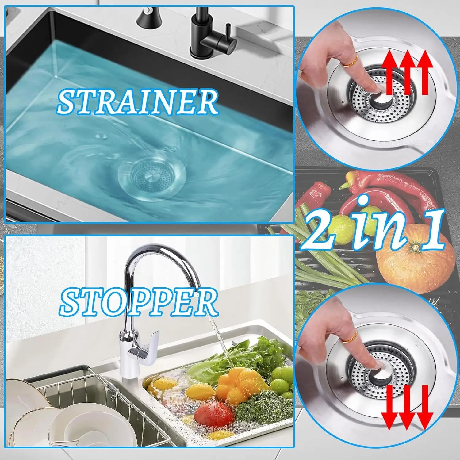 Universal Stainless Steel Kitchen Sink Stopper/strainer