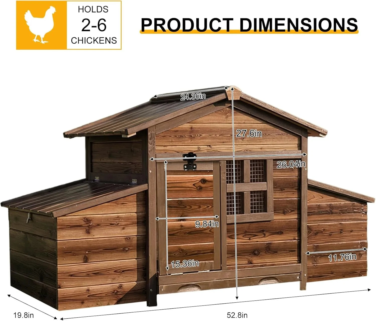 Chicken Coop with 2 Nesting Boxes