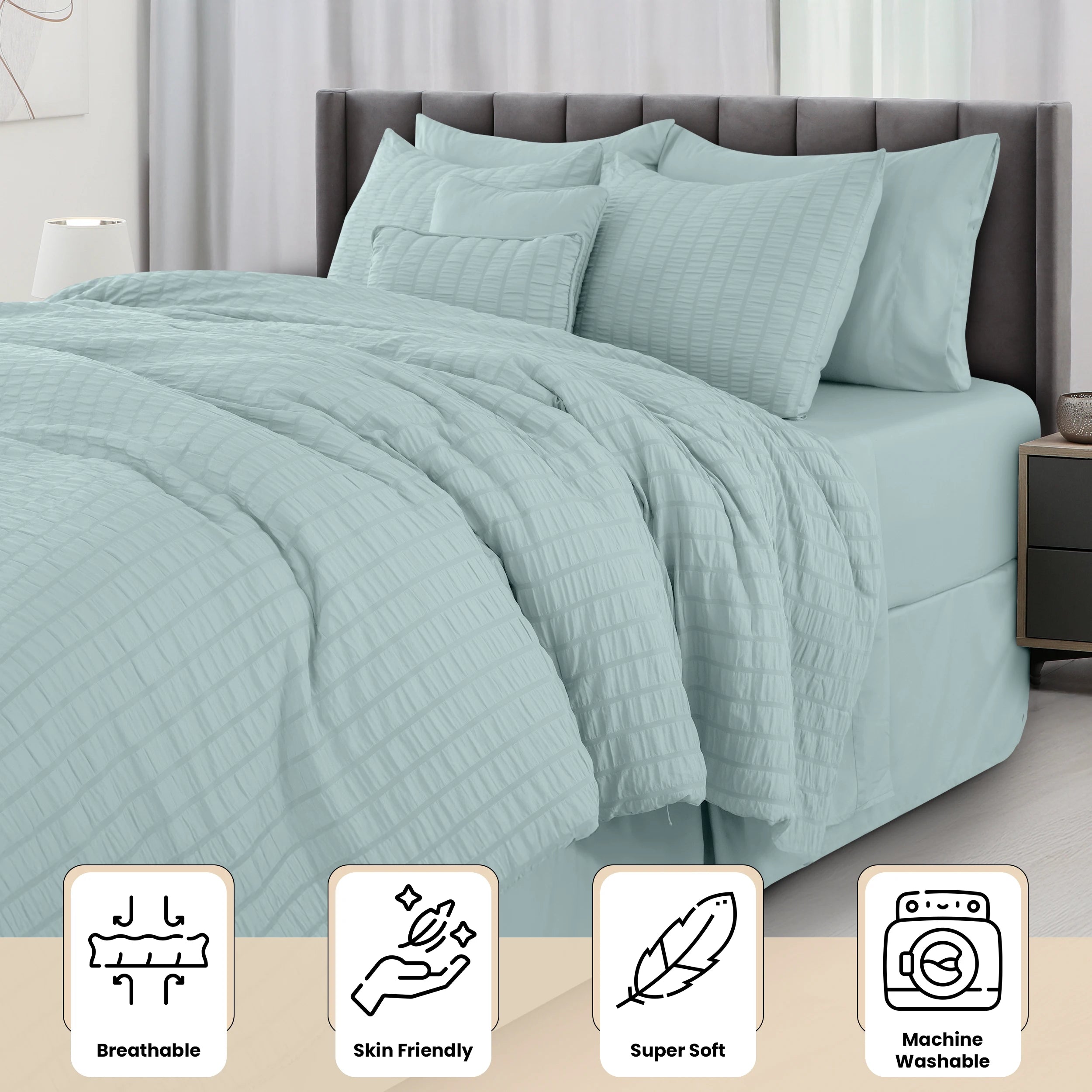 10 Piece Comforter Set, Bed in a Bag, down alternative