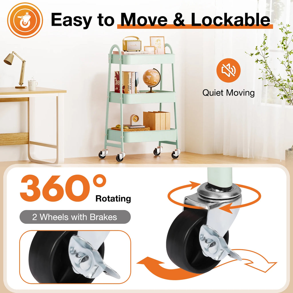3 Tier Small Rolling Cart