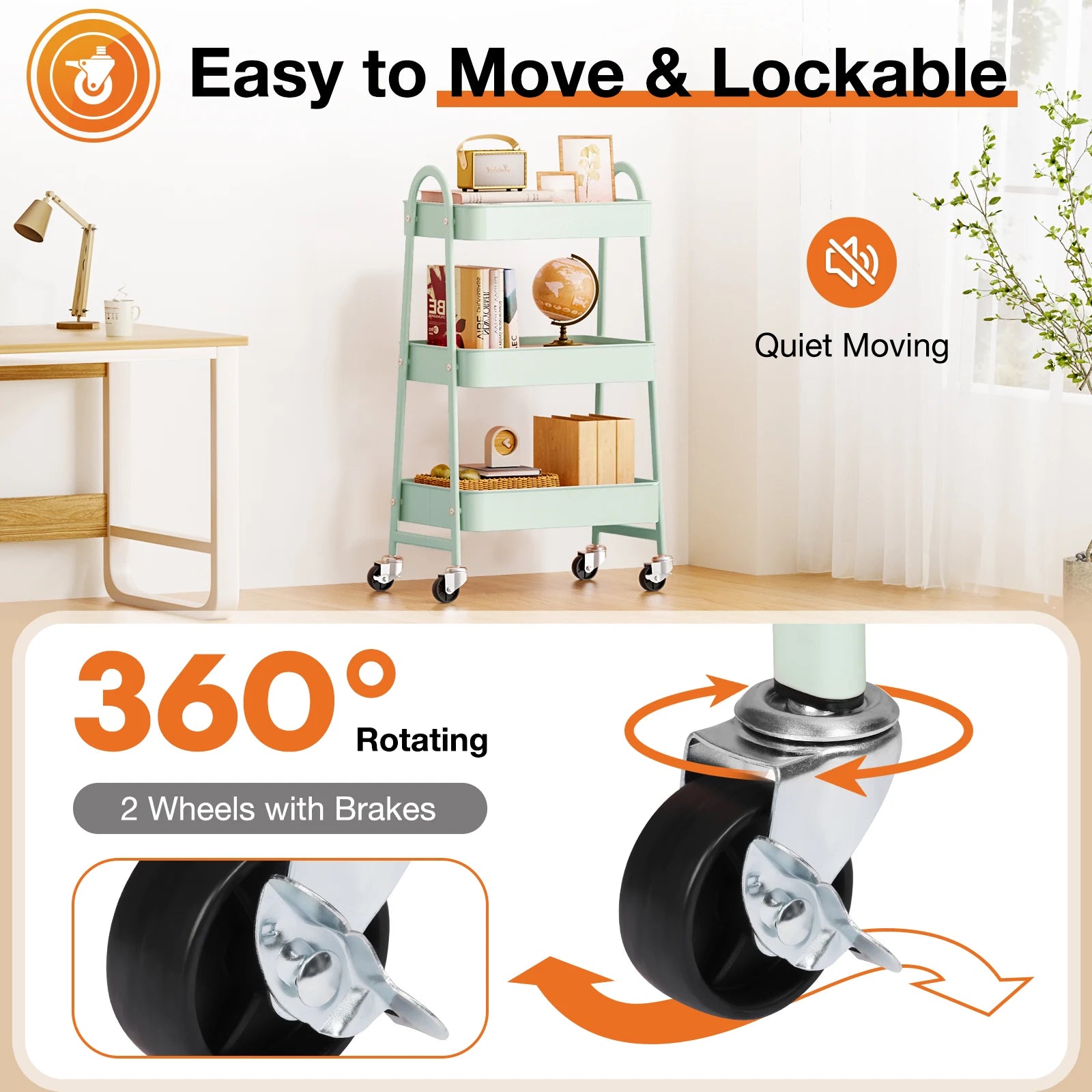 3 Tier Small Rolling Cart