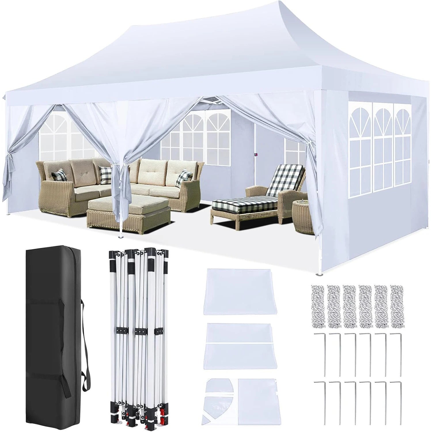 10x20ft Pop Up Canopy Gazebo Tent