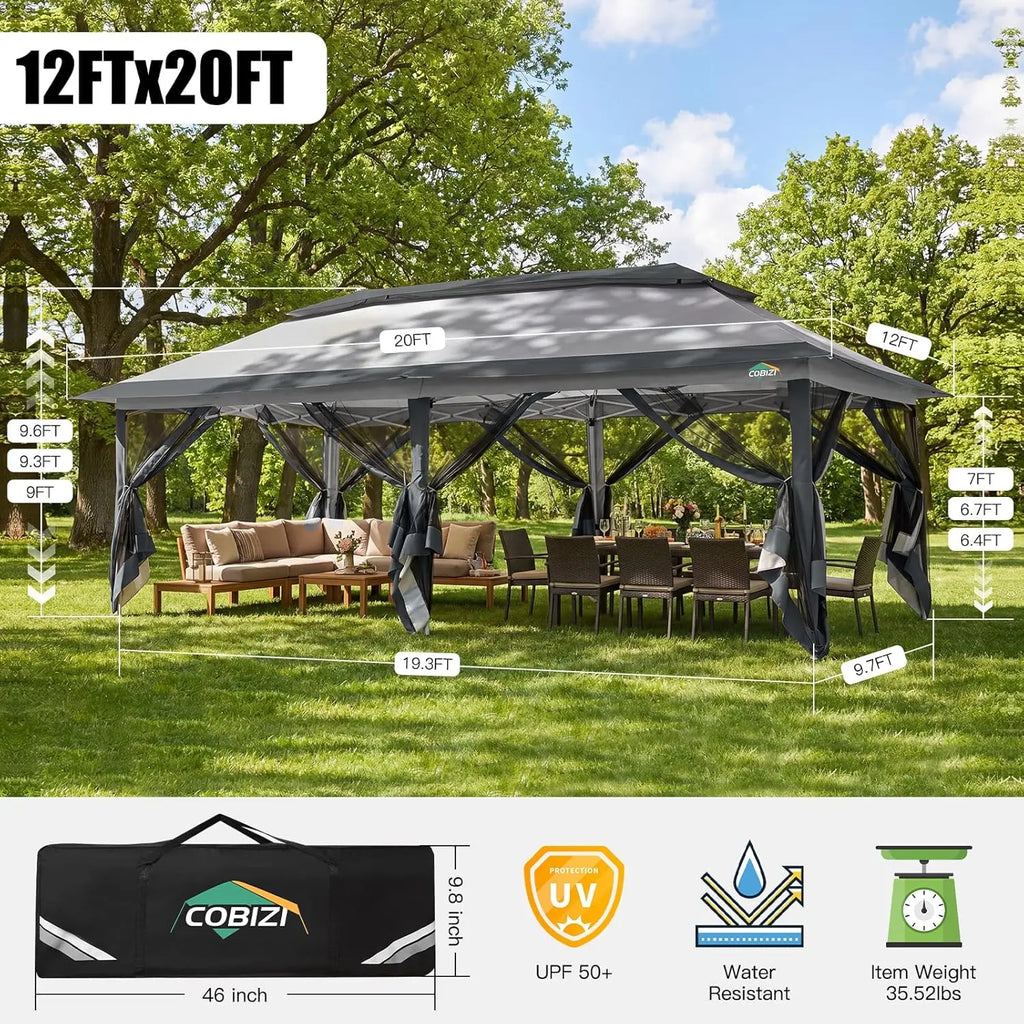 12x20ft Pop Up Canopy Pavilion