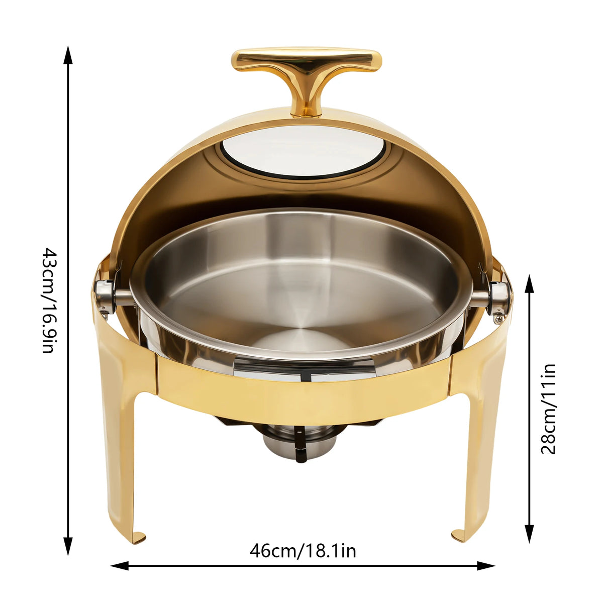 Roll Top Stainless Steel Buffet Warmer
