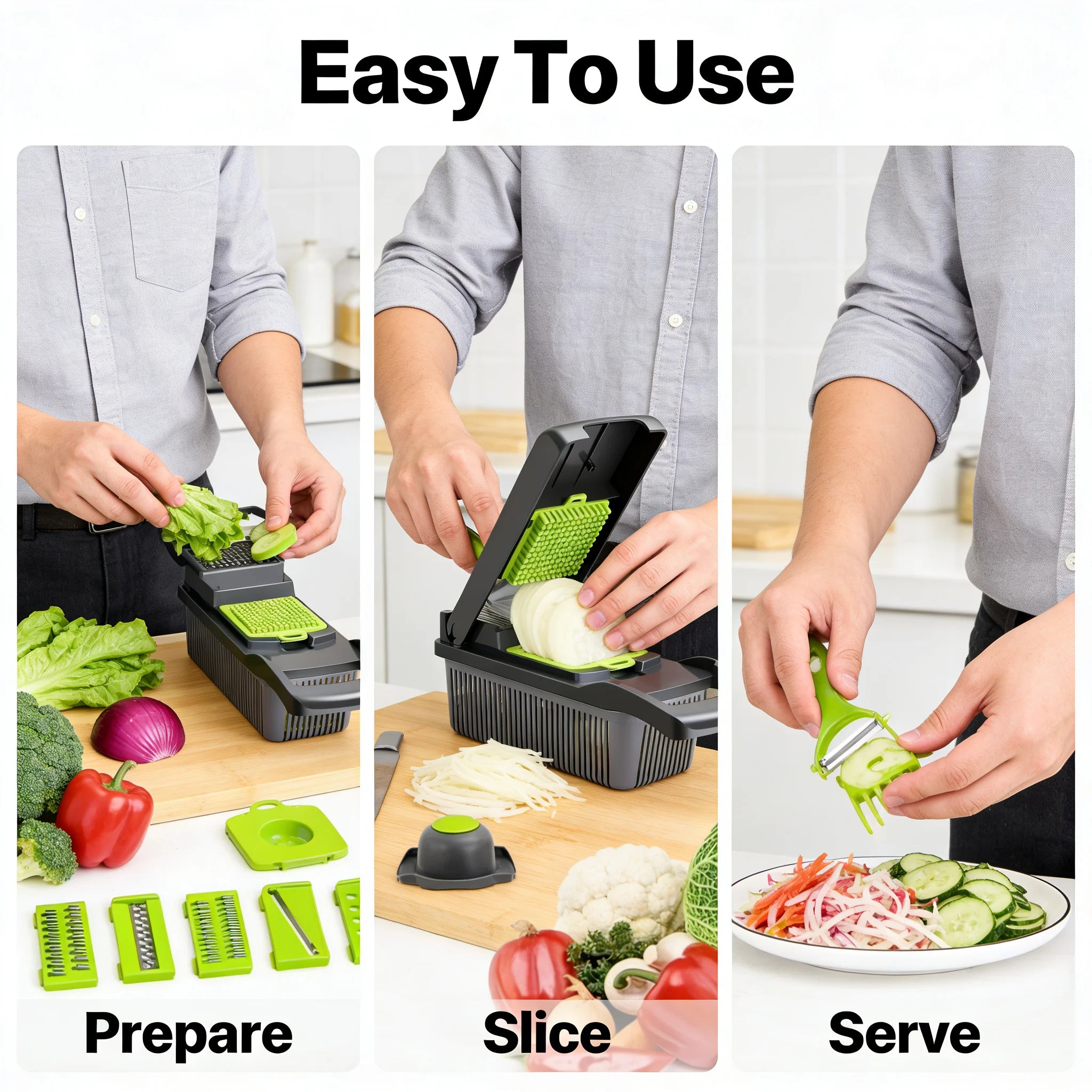 Multifunctional Chopper Dicer Slicer Cutter with Container