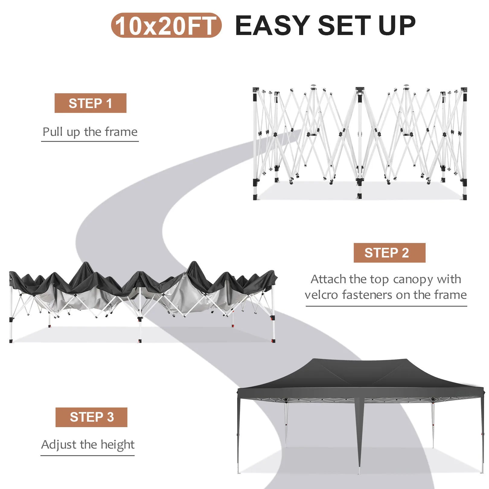 10x20ft Pop Up Canopy Gazebo Tent