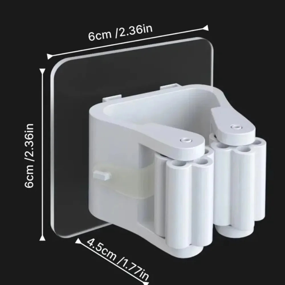 4 Piece Mop Holder, Self-adhesive Installation