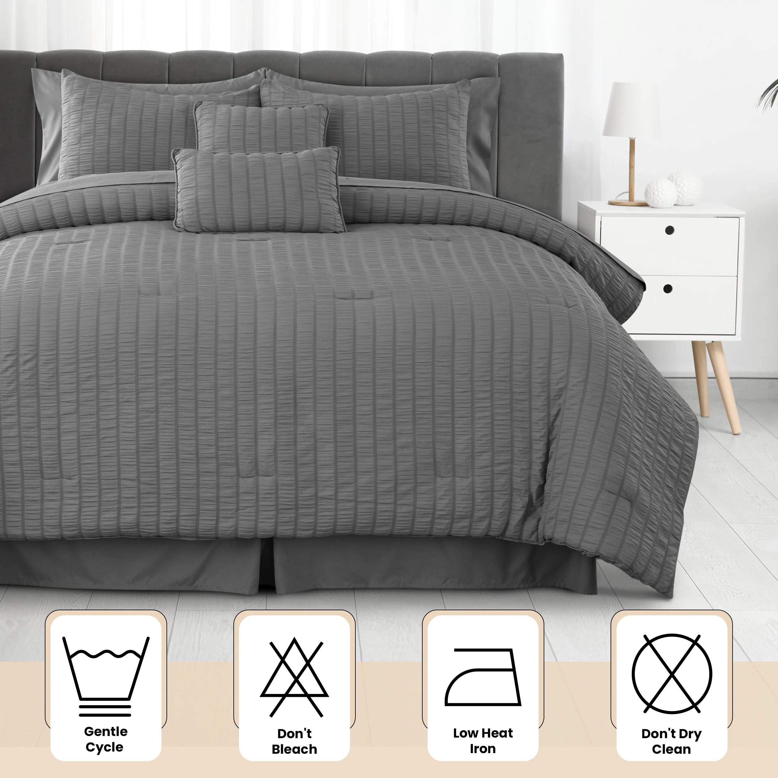 10 Piece Comforter Set, Bed in a Bag, down alternative