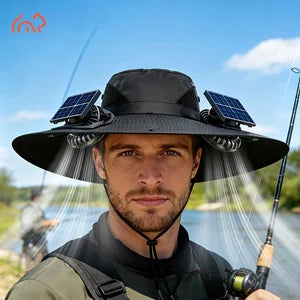 2-Fan Solar-Powered Sun Hat
