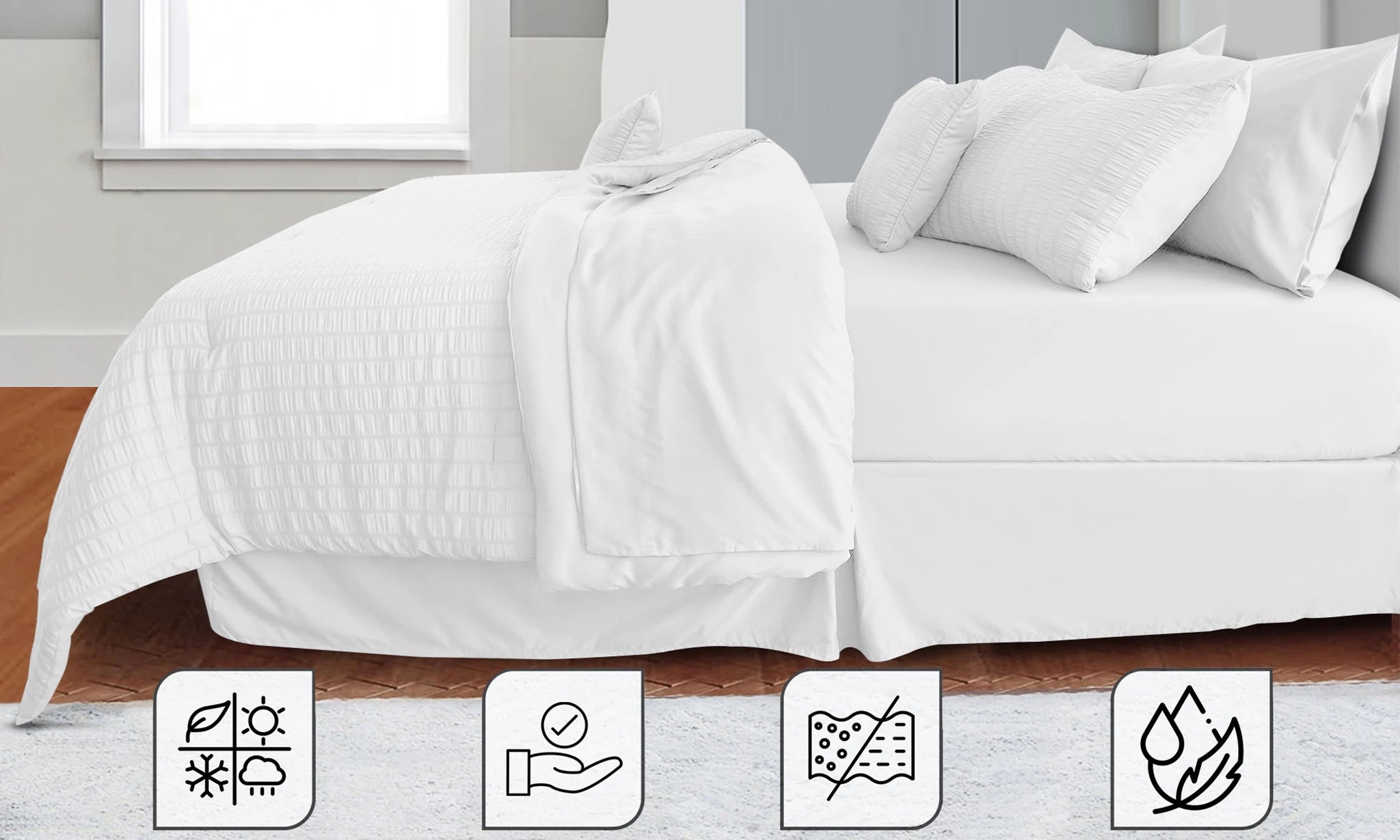 10 Piece Comforter Set, Bed in a Bag, down alternative
