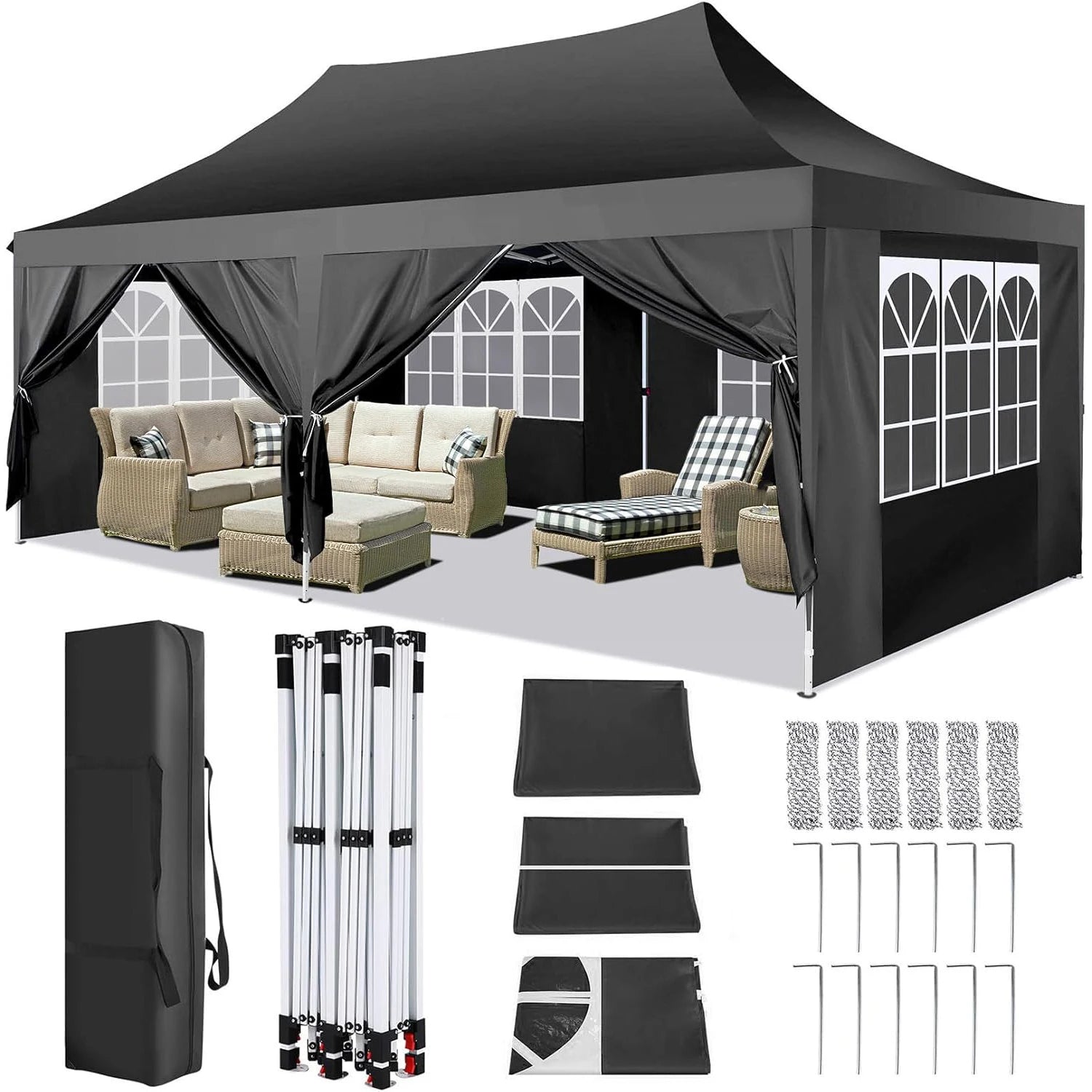 10x20ft Pop Up Canopy Gazebo Tent