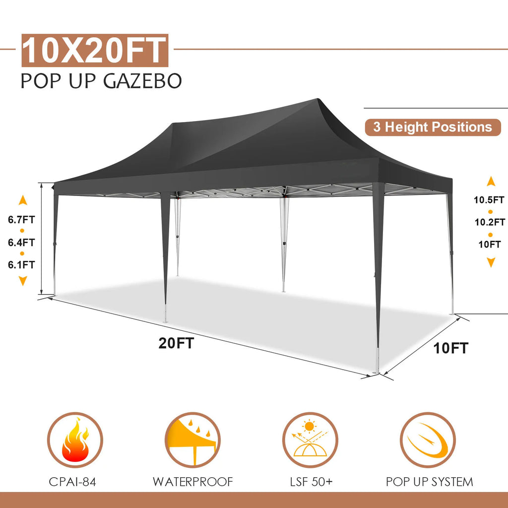 10x20ft Pop Up Canopy Gazebo Tent