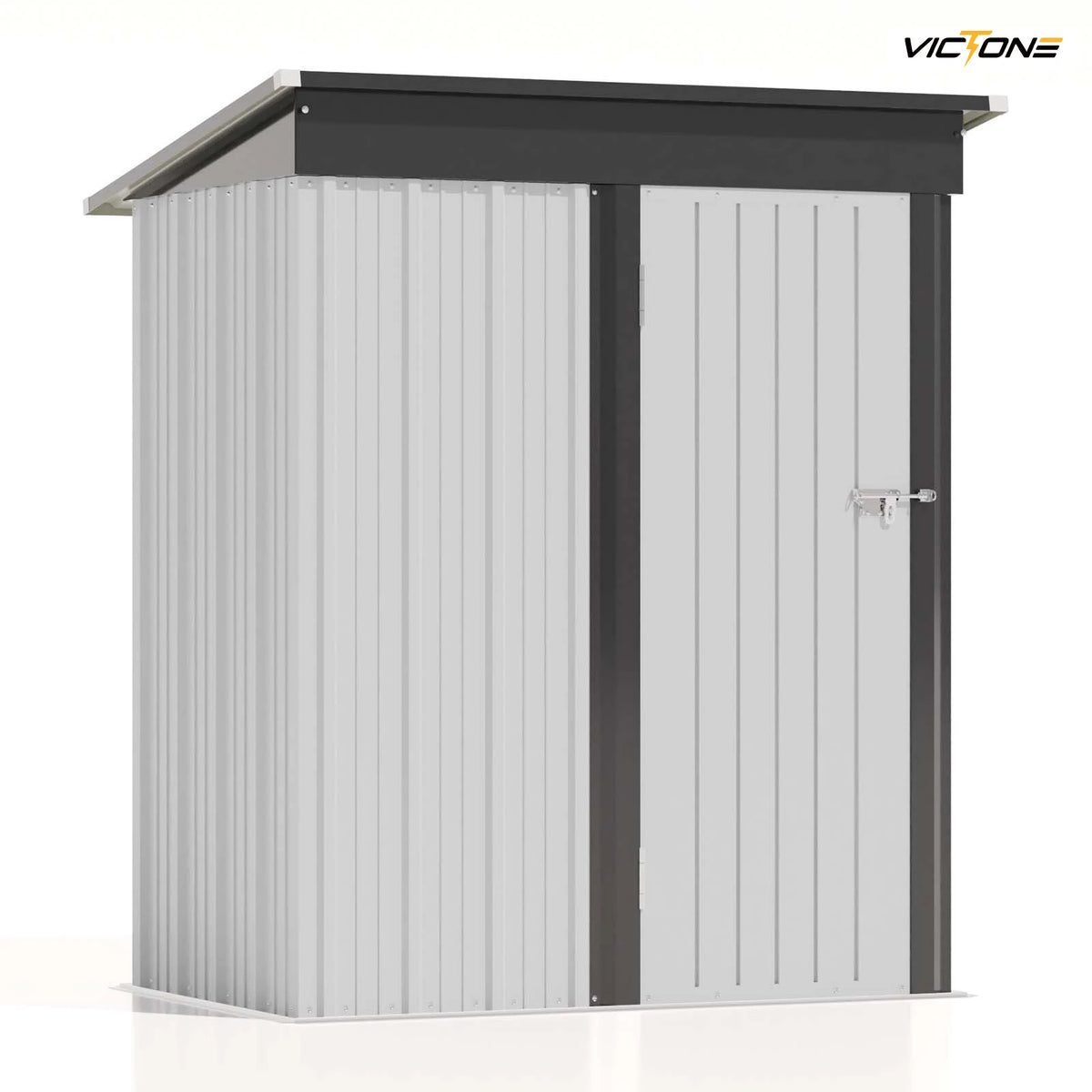 5x3 FT Outdoor Storage Shed, Sloping Roof and Lockable Door