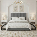 Storage Bed Frame with Adjustable Headboard, 4 Drawers, No Box Spring Needed