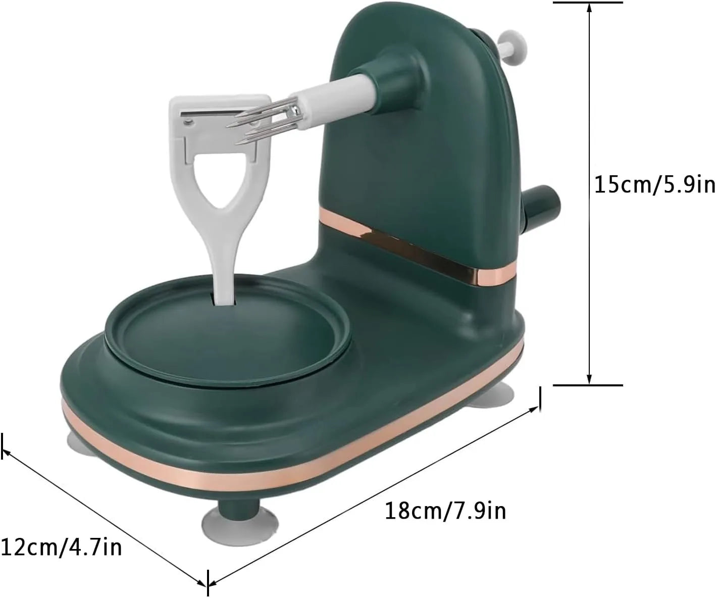 Slicer/Corer/Peeler With Suction Grip Stainless blade