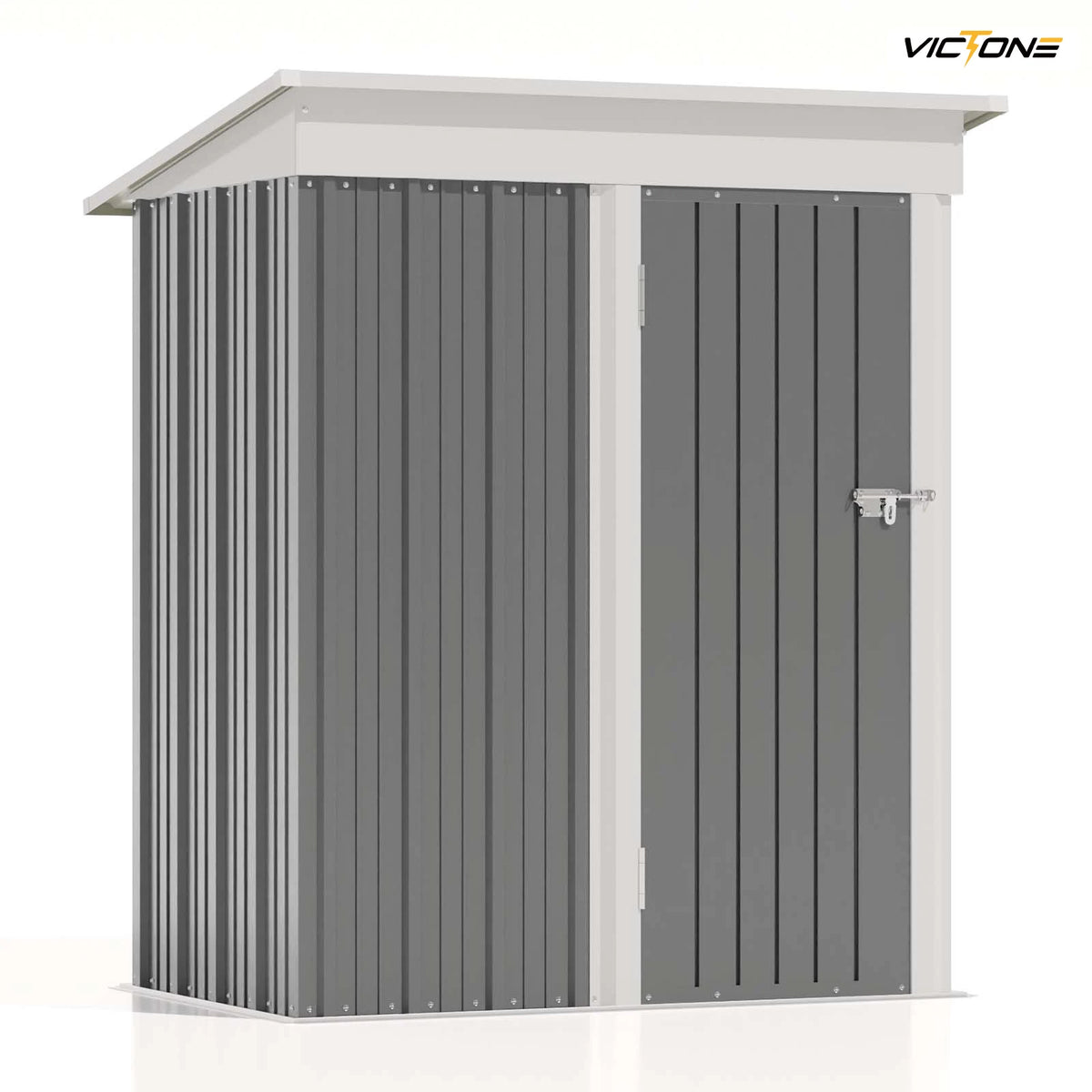 5x3 FT Outdoor Storage Shed, Sloping Roof and Lockable Door