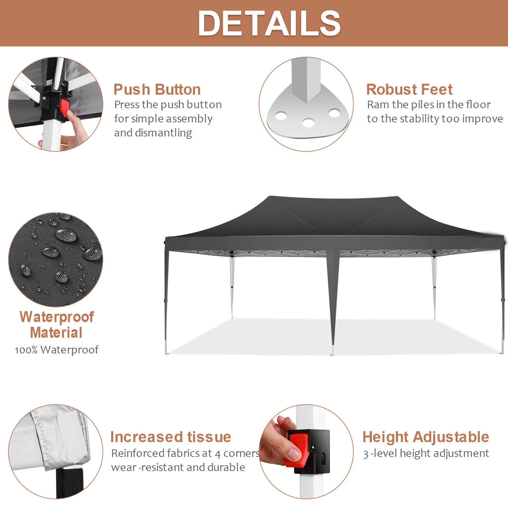 10x20ft Pop Up Canopy Gazebo Tent