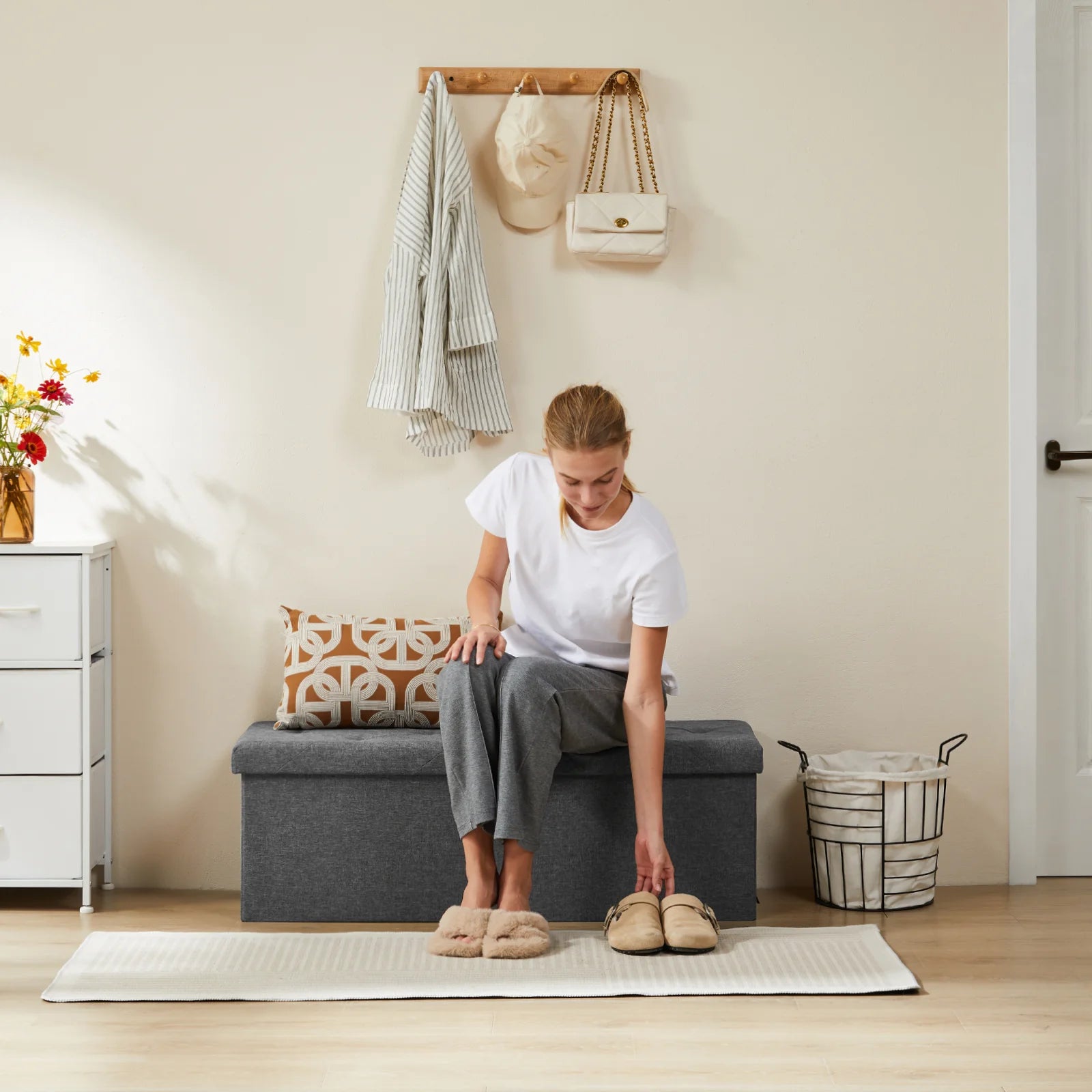 Folding Storage Ottoman