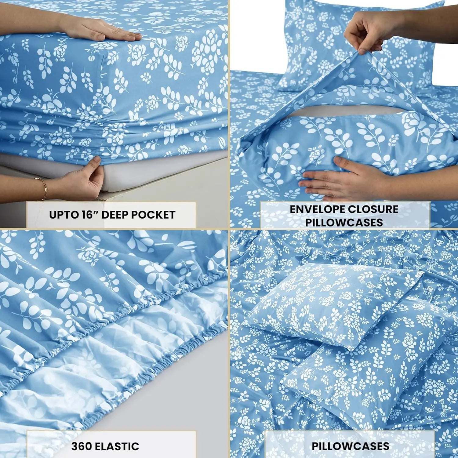 Floral Sheet Set - 3 Piece Ultra-Soft Microfiber
