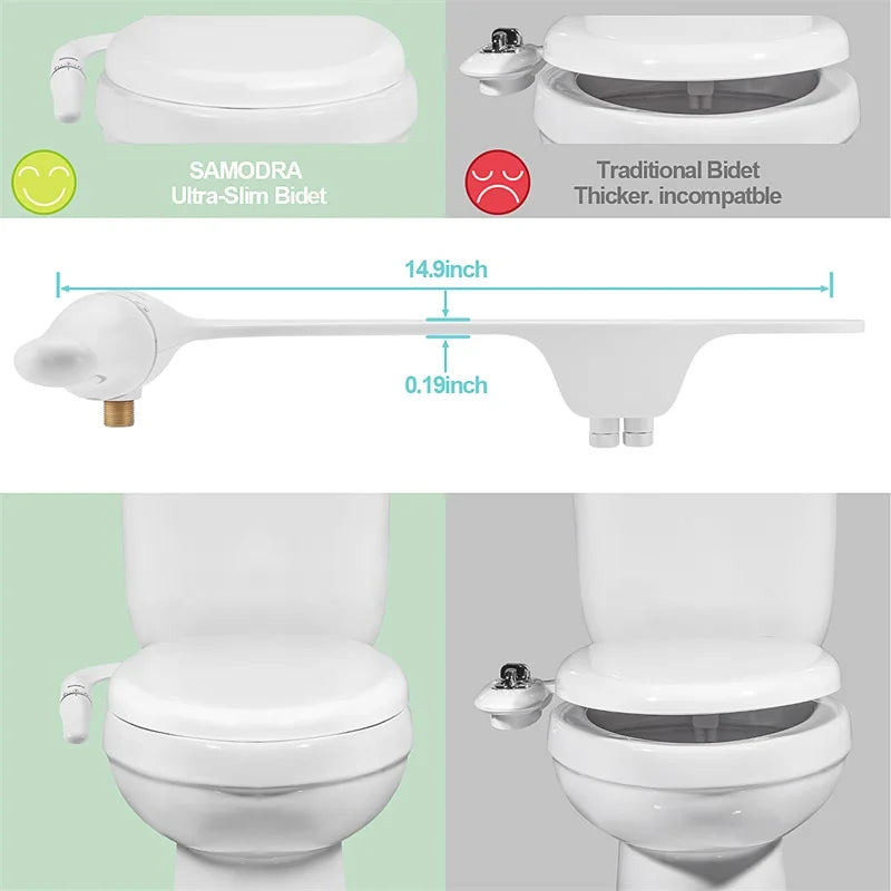 Ultra-Slim Bidet Toilet Seat Attachment