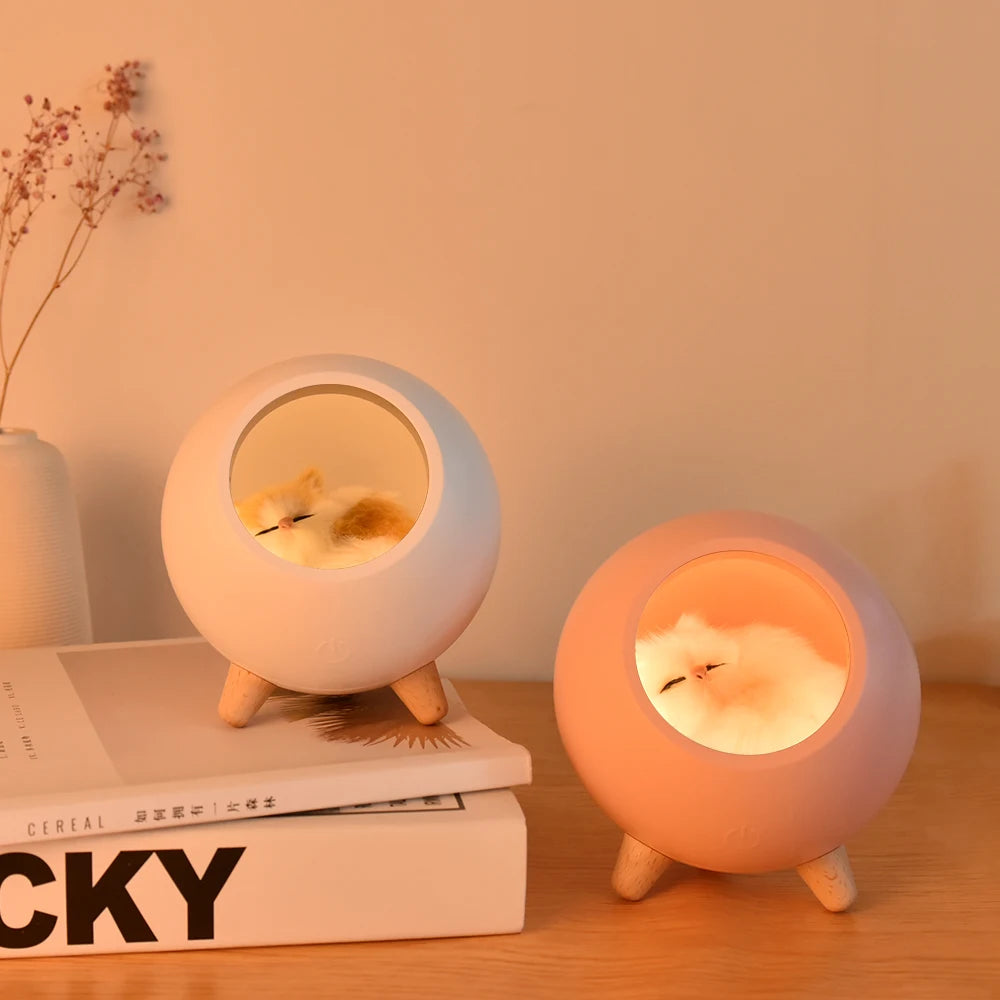 USB Cute Cat House Touch Dimming LED