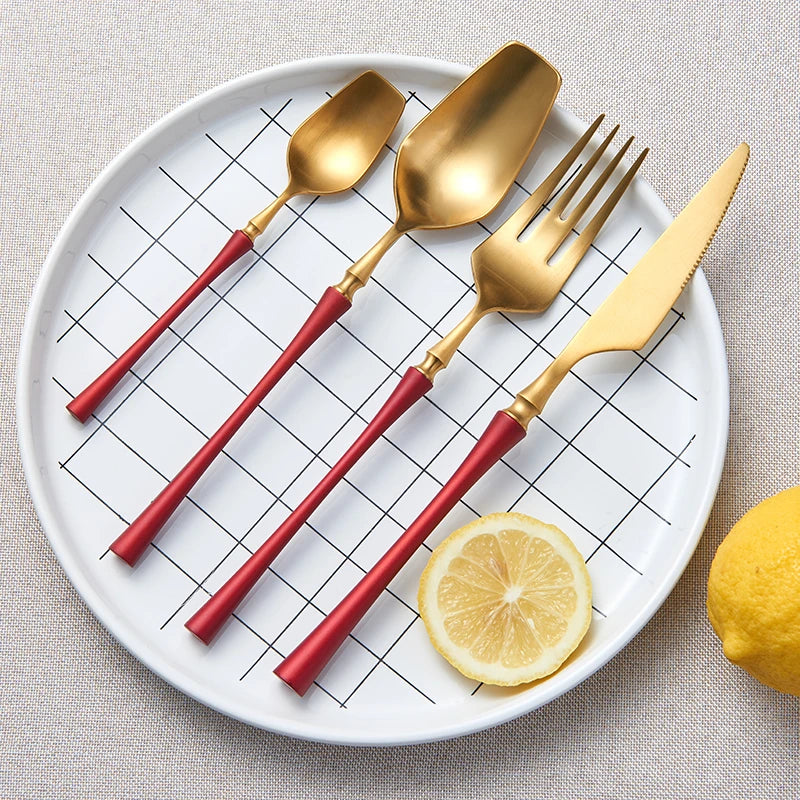 Gold Stainless steel Dinnerware