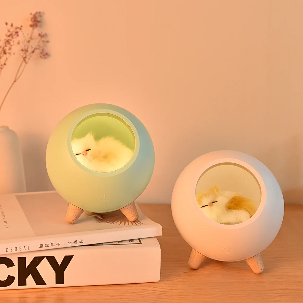 USB Cute Cat House Touch Dimming LED
