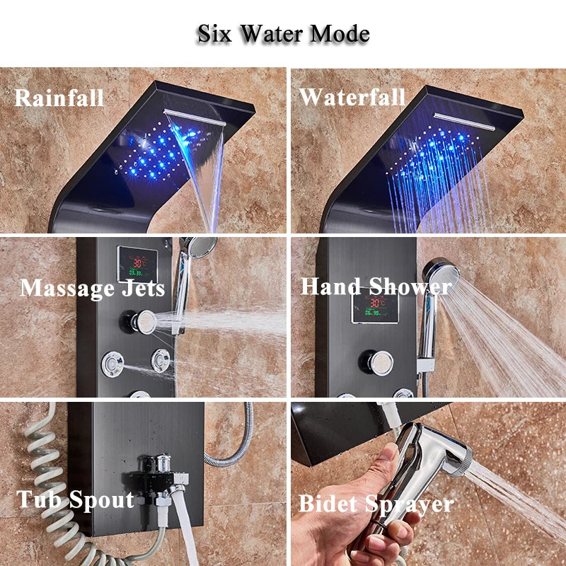 Bathroom Shower Faucet LED Shower Panel