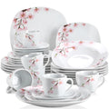 60-Piece White Porcelain Plate Set