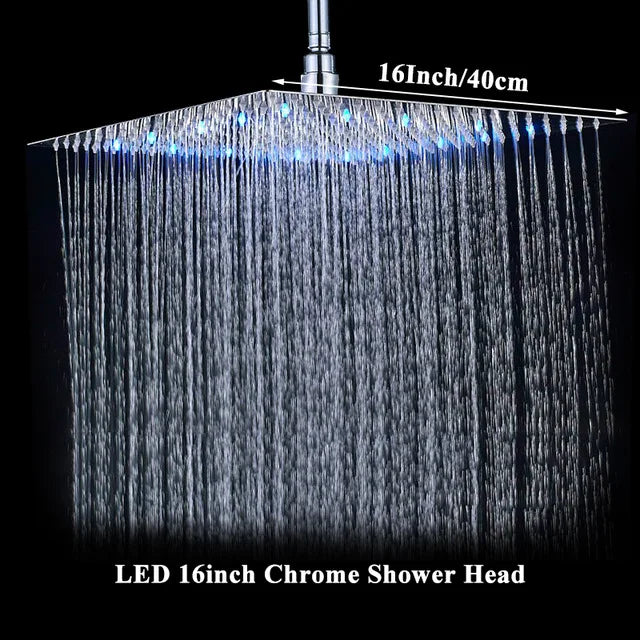 Chrome LED Light Bathroom Shower Head