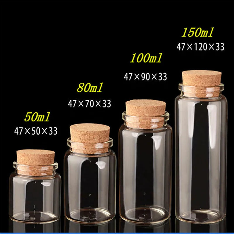Glass Bottles with Cork [50ml 80ml 100ml 150ml]