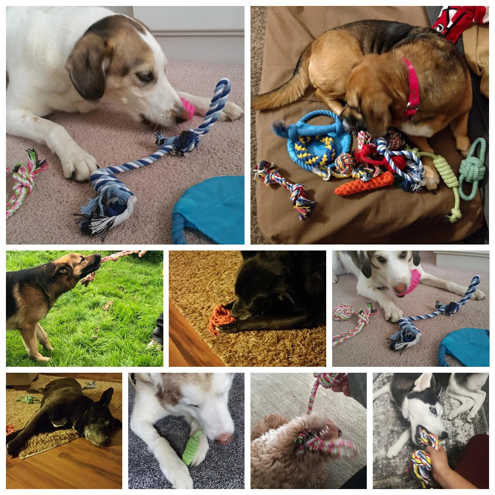 12Pcs Large Dog Chew Rope Toy Set