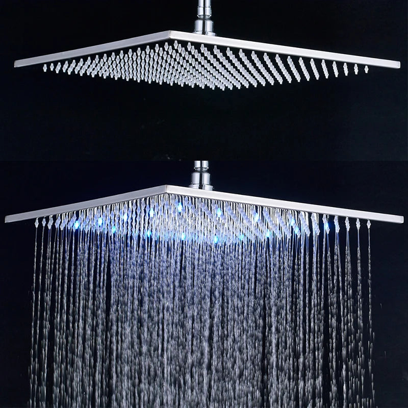 LED Light Large Rainfall  Bathroom Shower Head
