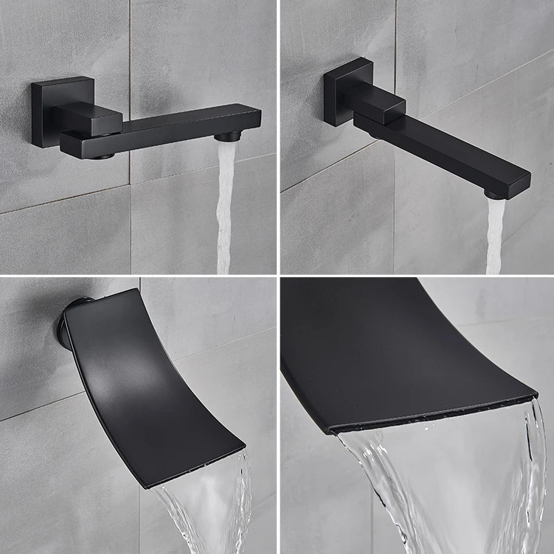 Matte Black Shower Faucet Set